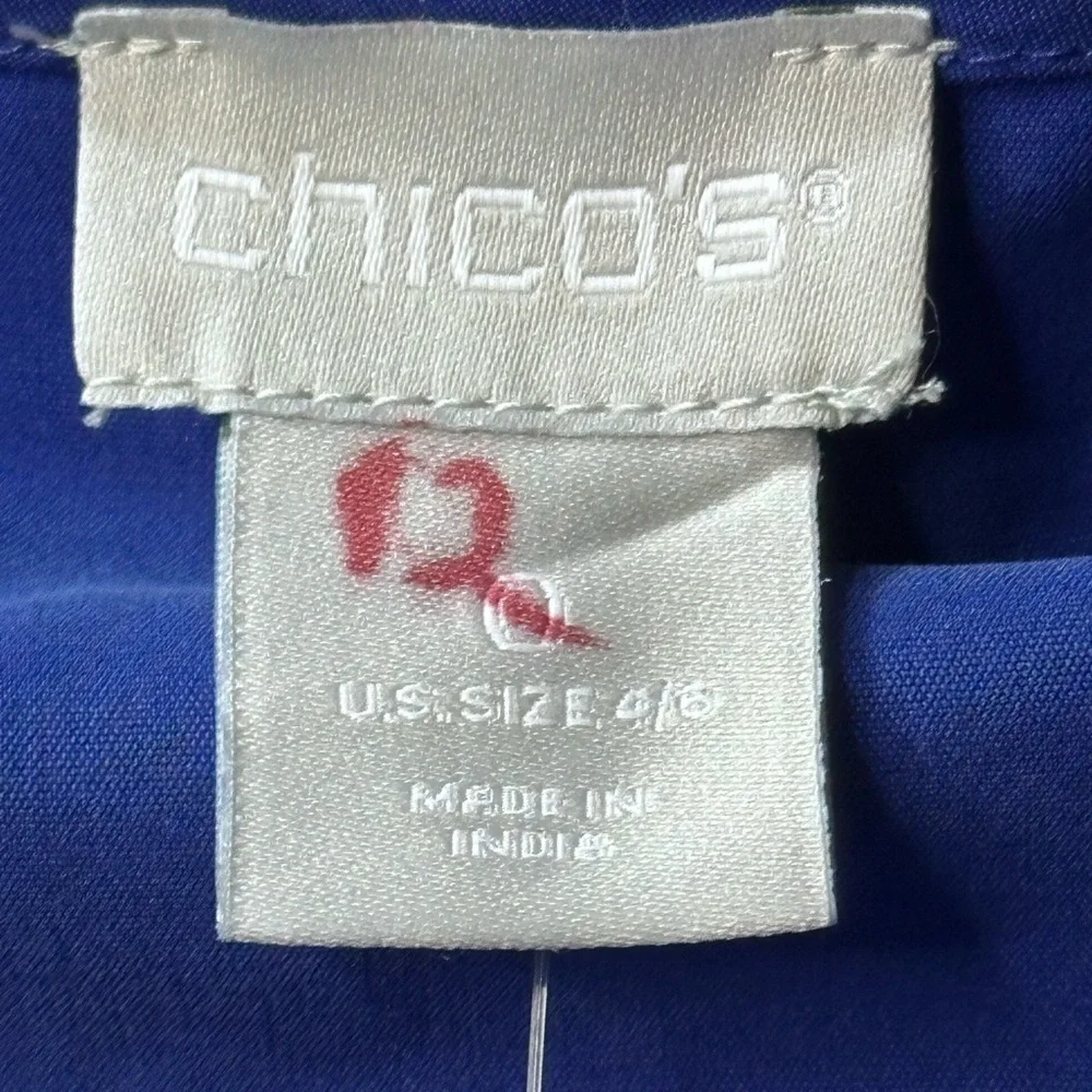 Chico's Blue and Black Tunic Top Size 0 (Chico's) / Small NWT